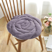 Plush Rose Flower Quilted Chair Cushion for Office Dining Home Tatami Floor