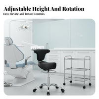Ergonomic Design Saddle Chair Adjustable Height Wheeled Saddle Stool 360° Swivel Professional Seating Rolling Casters for Beauticians, Medical Professionals Artists, Medical Facility, Salon, Studio, Workshop