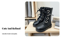 30cm Doll Boots Design BJD Doll Shoes Back Zipper Closure Miniature laced up Boots for Kids