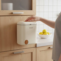 Wall Mounted Trash Can Hanging Trash Can Semi-Automatic Slide Cover Waste Bin for Washroom, Under Sink
