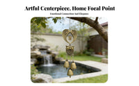 Antique Brass Finish Owl Wind Chime Hanging Bells Owl Bell Ornament Indoor Outdoor Home Decor Soft Relaxing Sound