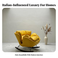all-season Use Modern Rocking Chair Interchangeable pad Upholstered Highspine rocking seat Ergonomic Design Indoor Seating Sturdy Frame for homeowners, Book Lovers, New Parents, Living Room, Balcony, Bedroom, literary reading corner