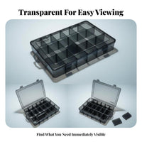 Transparent Lid Multicompartment Compsingle glancent Case clear-view Design Parts Organizer firm Latch Closure Compartment Box long-enduringing for DIY hobbyists, Technicians, Hobbyists, Workshop, Garage, Craft Room, Home Office