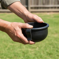 Thick Rim Rubber Feeding Bowl Embossed Handled Feeding Bowl Black