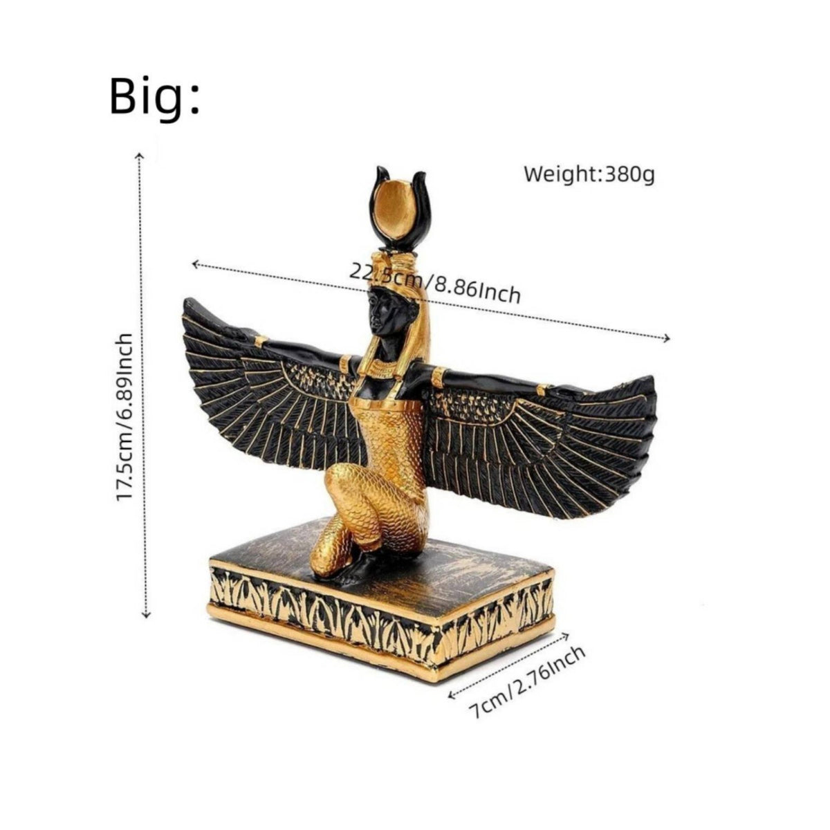 Ancient Deity Statue Mythological Winged Figure Statue Decor Winged Mythological Wing Figure Deity Figurine Hand-Painted Details House