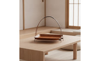 Bamboo Tray with Handle Rectangular Bamboo Woven Basket Tray Boho for Tabletop Presentation