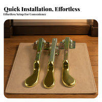 Plated Finish Metal Piano Pedal Assembly Gold-Tone Piano Pedal Assembly Pre-Drilled Instrument Hardware Mounting Brackets