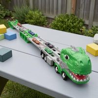 Unfoldable Transformable Dinosaur Truck Alloy Cars Dinosaur Head Truck Toy Open Mouth Kids Plaything Multi-Level for Children
