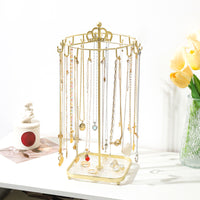 Luxury Crown Detachable Metal Rotating Necklace Display Stand
