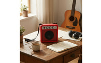 Mini Guitar Amplifier Powered Portable Practice Amp 5W Guitar Amplifier with Strap for Guitarists, Students