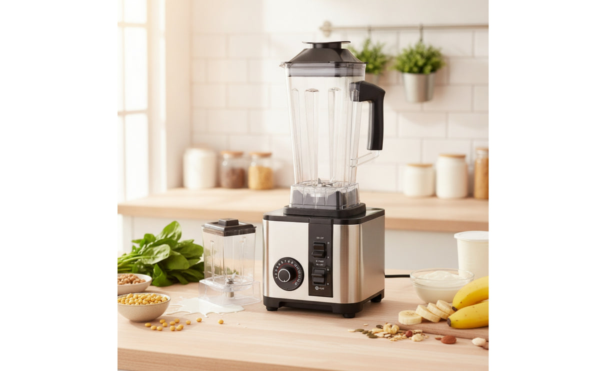 Pulse Blender and Grinder Combo Multiple Speeds Blender with Grinding Cup Multi-Use Stainless Steel Versatile for Breakfast Shops