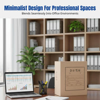 Kraft Paper Accounting Box, Archival Storage Organizer, Double-Sided Opening, Large Capacity, Office Document Holder