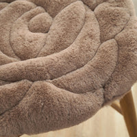 Plush Rose Flower Quilted Chair Cushion for Office Dining Home Tatami Floor