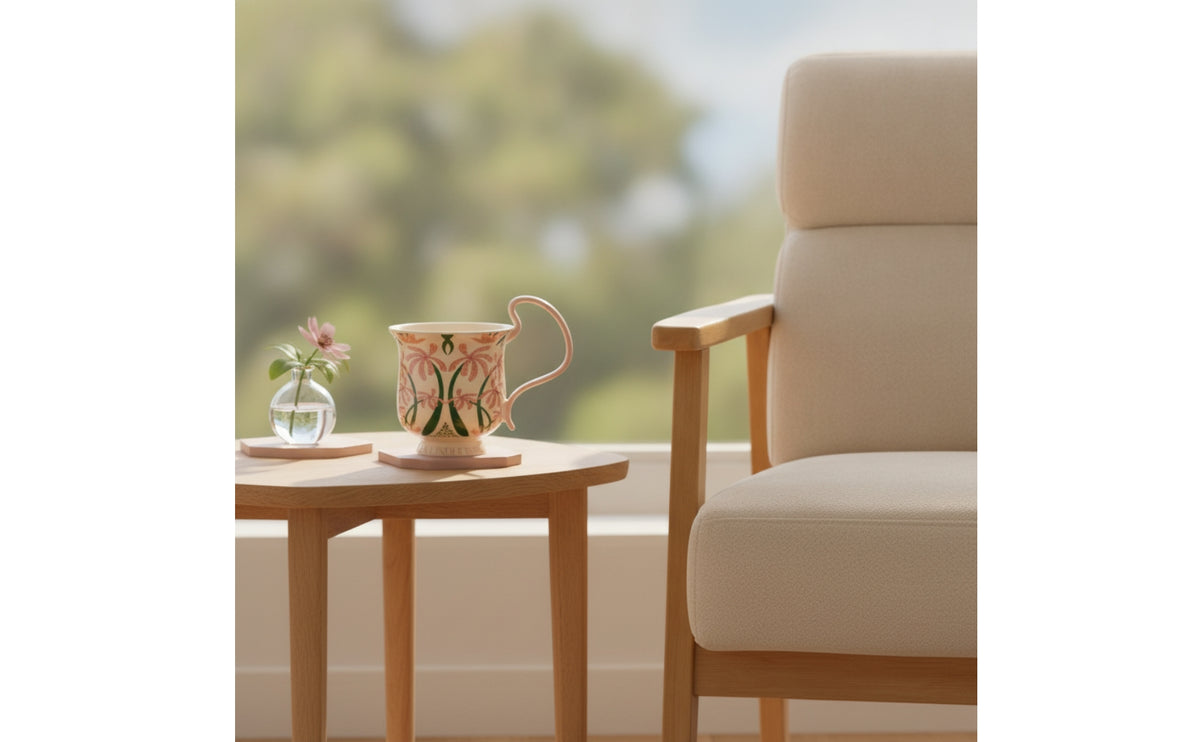 Ceramic Mug with Handle Glazed Coffee Cup Flared for Home Office