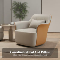 Rotate Barrel Chair Italian-Inspired Design Accent Armchair Modern Design Plush Cushioning for Homeowners, Reception Area