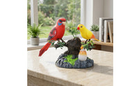 Tabletop Bird Figurine Painted Bird Ornament Sculpted Figurine with Base Natural for Collectors
