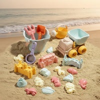 Safe Kids Sand Toy Set Portable Sand Pail and Shovel Set Easy to Clean Outdoor Toys Multi-Scene Play for Toddlers, Sandbox