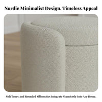 Nordic Design Lidded Shoe Changing Stool Multi-Purpose Upholstered Storage Ottoman High-Density Foam Cushion Household Furniture Sturdy Construction for Apartment Dwellers, Shop Owners, Entryway, Hallway, Walk-in Closet, Living Room