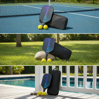 Carbon Fiber Pickleball Paddle 16mm Pickleball Paddle with Carbon-Fiber Racket Perforated Grip Non-Slip for Beginners, Practice