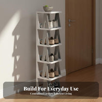 Space-Saving Stairway Shoe Rack Small Footprint Multi-Tier Shoe Rack Easy Assembly Modular Design for Apartment Dwellers, Homeowners, Hallway, Bedroom, Dorm Room, Closet