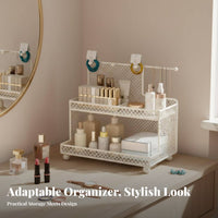 Large Capacity Rotating Makeup organizer adaptable Cosmetic Organizer Clear View Design Countertop carrier Easy to Clean for glamour Lovers, facial care fans, Women, Dressing Table, Bedroom, vanity, Dorm Room