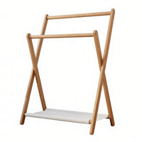 complimentarystanding Design angular-frame Clothes Rack with Shelf Multi-Functional Clothing Organizer Space-Saving Garment Stand Side pegs for Apartment Dwellers, Students, property owners, Balcony, Entryway, Dorm Room, full-length Closet