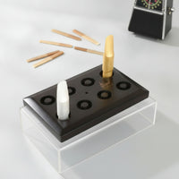 Maple Wood 8-Slot Mouthpiece Stand Wooden Sax Mouthpiece Display Stand Stable Base Music Accessory for Practice Room, Instrument Shop
