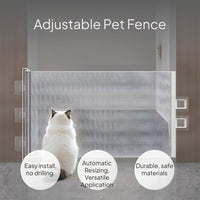 Retractable Pet Gate No-Drill Indoor Mesh Barrier