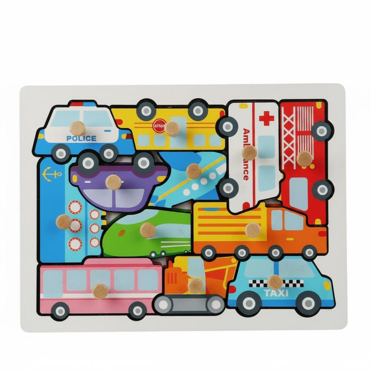 Early Learning Creature Theme Peg Activity Set Develops Fine Movement Skills Toddler Peg Activity Set Multiple Themes Easy-to-Grasp Knobs for Kindergarten