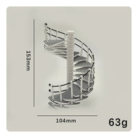 Rotating Dollhouse Staircase with Handrail Architectural Spiral Staircase Compact Model Round for Hobbyists