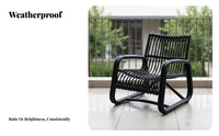 3 Pieces sun-resistant 3-Piece Woven Chat Set Rainproof outdoordoor Furniture Weather-Resistant space-saving Design for Hotel Managers, Guesthouse Owners, Balcony, Courtyard, Garden, rearyard