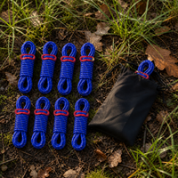 4mm Reflective Guy Ropes with Adjusters for Outdoor Camping Tents and Tarps, 8-Pack