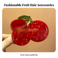 Fruit Shaped Hair Fastener Funny and Cute Acetate Fruit Hair Grip Lively Hues Decorative for Women, Day-to-Day Wear