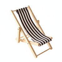 Dollhouse Beach Chair Striped Miniature Lounge Chair Reclined for Scene Setups