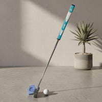 Textured Top Mallet Putter Chrome Shaft Offset Putter Black Finish