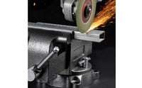 Ductile Cast Iron Bench Vise with Anvil Serrated Grips Swivel Bench Vise Swiveling Base Workholding Tool Textured Dark Finish