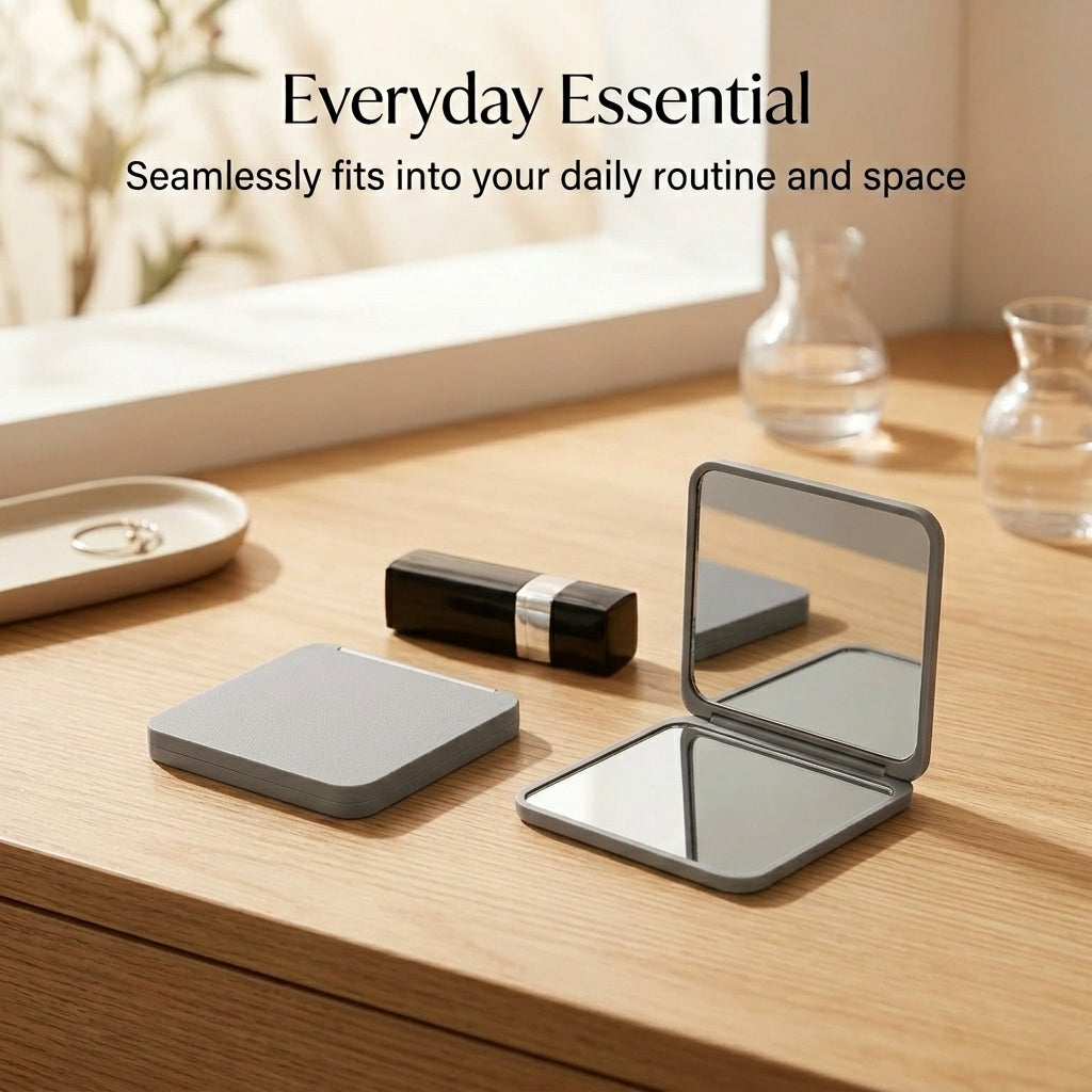 Compact Mirror for Handbag Folding Makeup for Women, Lightweight Travel Vanity Foldable Design
