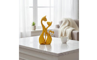 3D Printed Romantic Cat Couple Ornament Elegant Outline Romantic Cat Couple Statue Easy to Clean for Couples, Housewarming