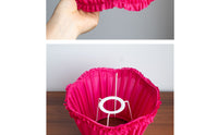 Pleated Ruffled Lampshade Gauzy-Like Pink Textile Lampshade Easy to Install Home Decor