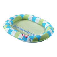 Easy to Clean Cooling Pet Mat with Raised Edge Waterproof Oval Pet Cooling Pad Cushioned Supportive for Kennels