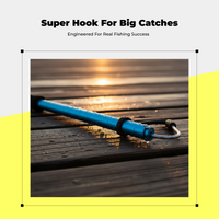Stainless Steel Fishing Hook, Telescopic, Foldable, Portable