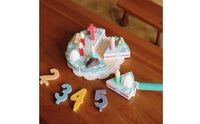 24 Pieces Sliceable with Hook-and-Loop Fastener Wooden Birthday Cake Toy Polished Edges Play Food Birthday Cake Sturdy and Sturdy Wooden Food Cutting Set Educational for Toddlers