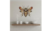 Metal Bee Wall Art Effortless to Hang Honeybee Wall Decor Indoor Outdoor Use House Decoration for Bedroom, Office