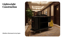 Room Service Trolley Wheeled Hotel Room Service Cart Multi-Compartment Hotel Housekeeping Cart for Janitors, Hotels, Office Buildings, Workplaces