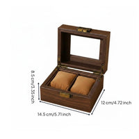 Glass Lid Watch Box Wood Grain Watch Display Box Rigid Construction