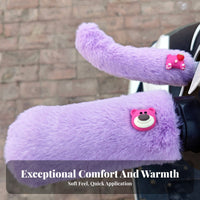 Cartoon Motorcycle Handle Covers Keeps Hands Warm Soft Handlebar Covers Universal Fit Soft Handlebar Grip Set for Bikers, Outdoor Riding, Long Rides