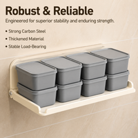 Foldable Wall Shelf for Students, 40cm Carbon Steel Wall Mounted Shelf, Minimalist Storage Rack for Package & Food Delivery