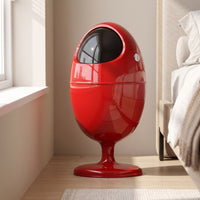 Open Top Capsule Trash Bin Compact Trash Bin with Dual Compartments Space-Saving Wastebasket Glossy for Office, Bedroom