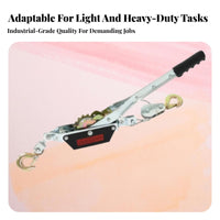 Powerful Ratcheting System Wire Rope Tensioner Strong Load-Bearing Capacity Double Hook Ratchet Puller Forged Hooks for Electricians, Farms