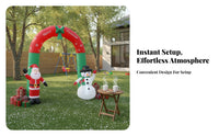 Red and Green Christmas Arch Snowflake Print Inflatable Arch